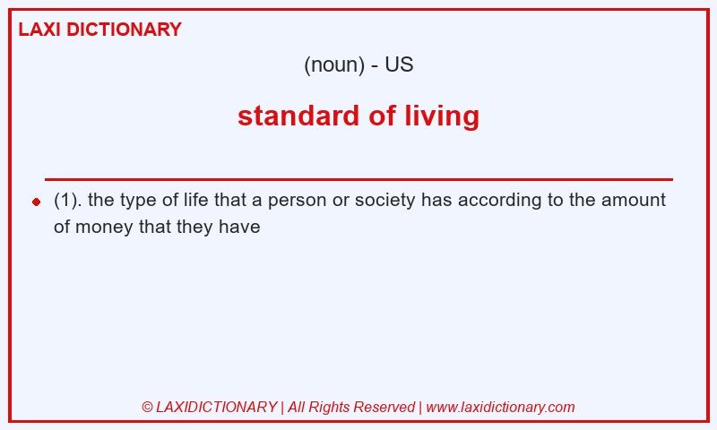 Definition standard of living in American English
