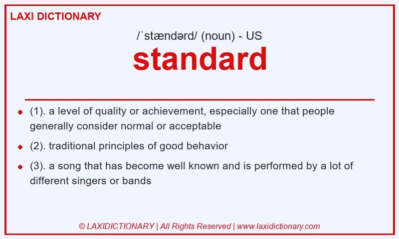 Definition standard in American English