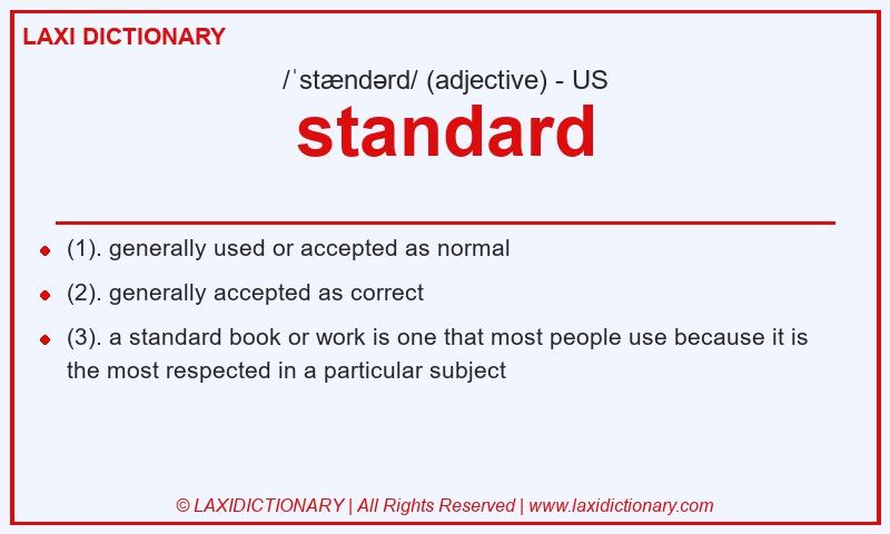 Definition standard in American English