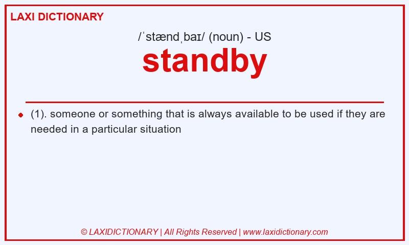 Definition standby in American English