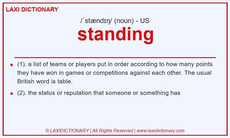 Definition standing in American English