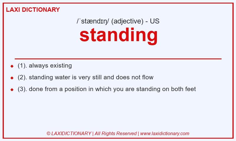 Definition standing in American English