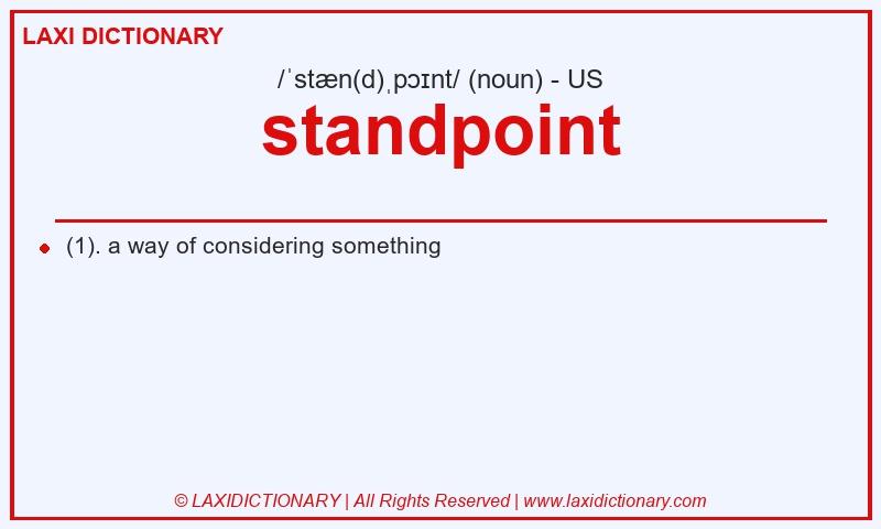 Definition standpoint in American English