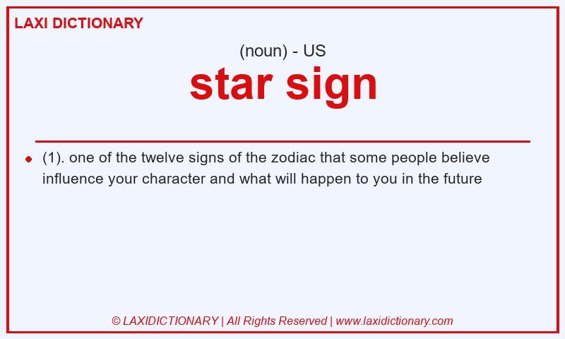 Definition star sign in American English
