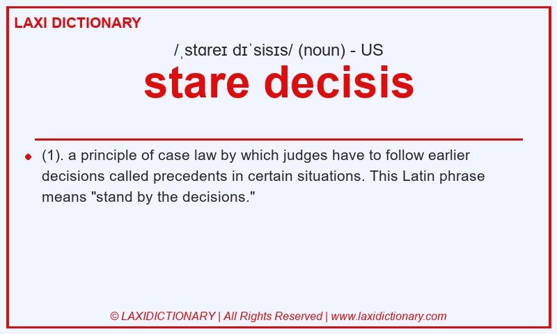 Definition stare decisis in American English