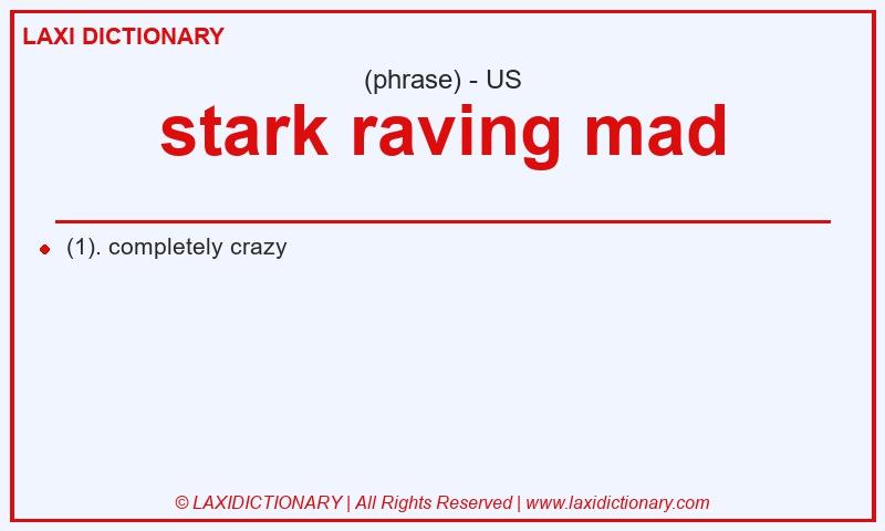 Definition stark raving mad in American English