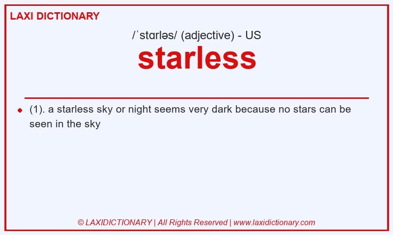 Definition starless in American English
