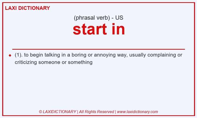 Definition start in in American English
