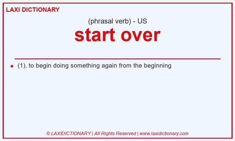 Definition start over in American English