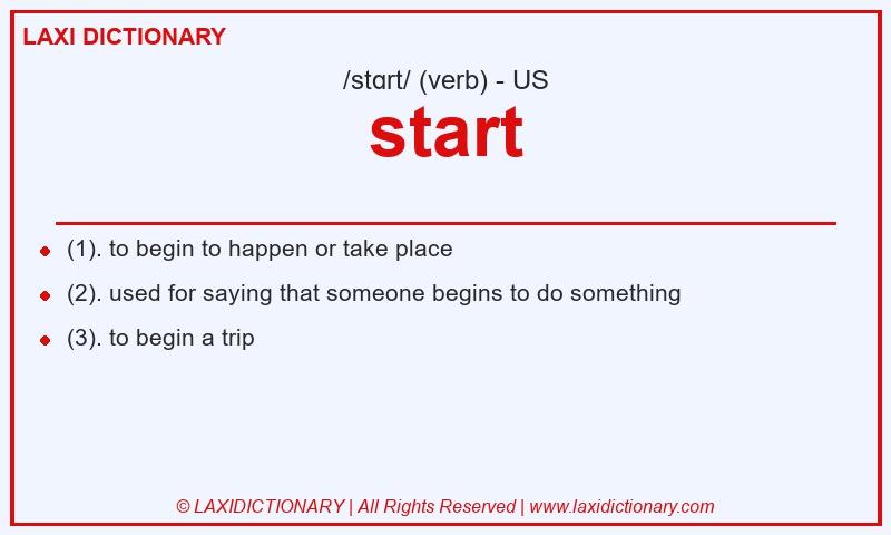 Definition start in American English