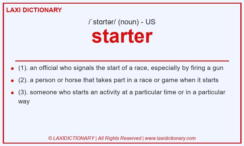 Definition starter in American English