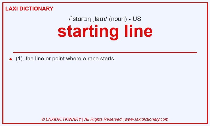 Definition starting line in American English
