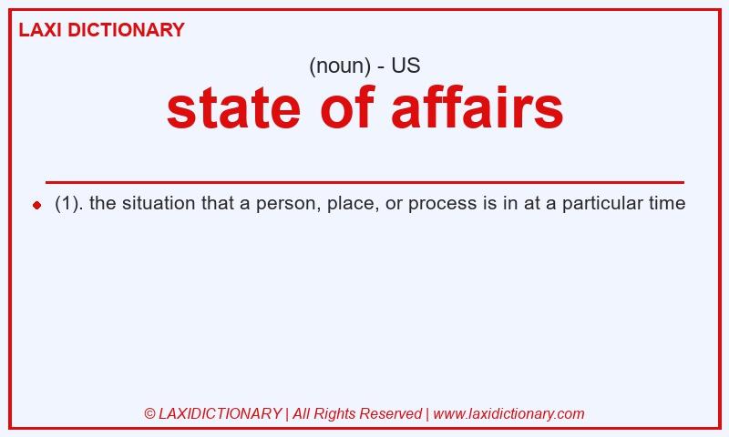 Definition state of affairs in American English