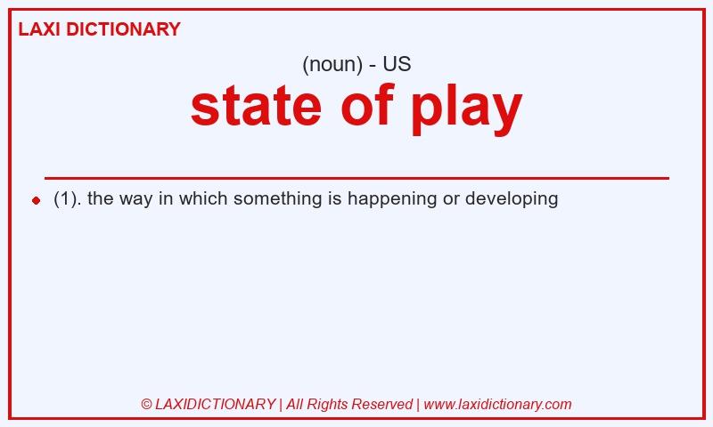 Definition state of play in American English