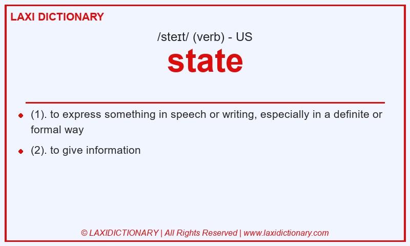 Definition state in American English