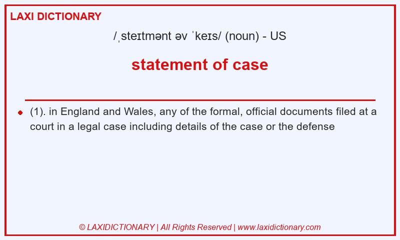 Definition statement of case in American English
