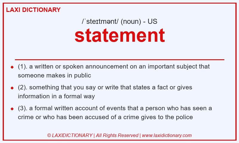 Definition statement in American English