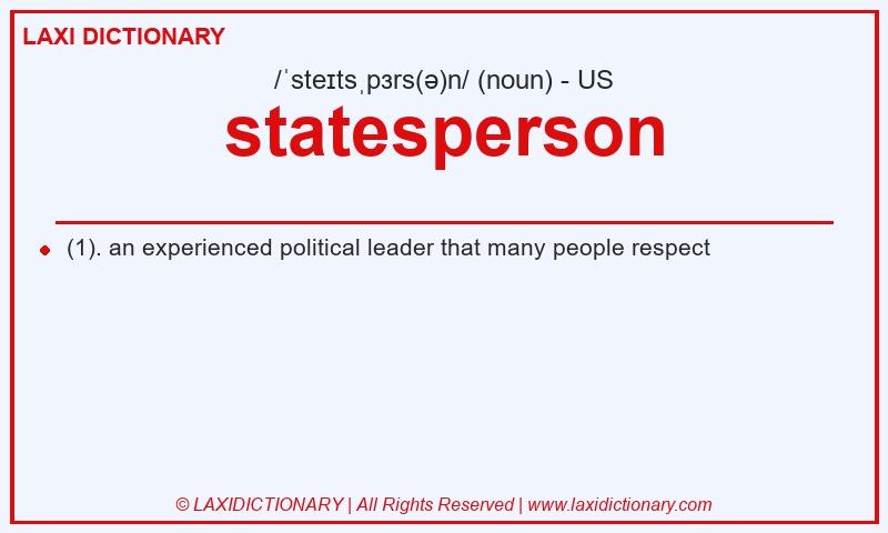 Definition statesperson in American English