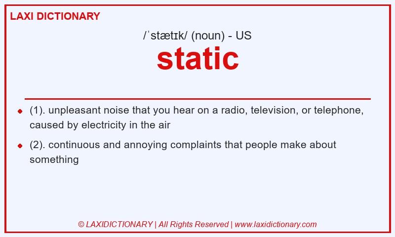 Definition static in American English