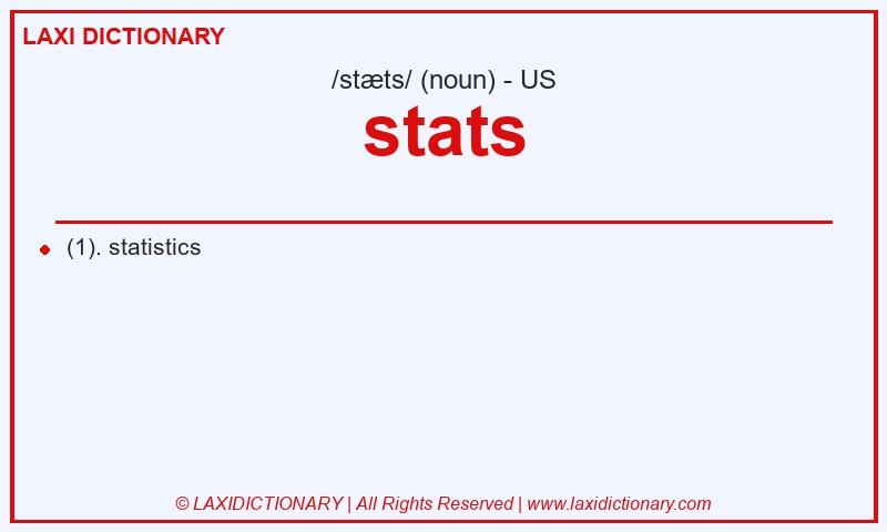Definition stats in American English