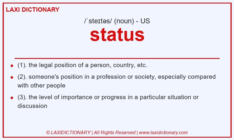 Definition status in American English