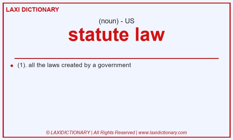 Definition statute law in American English