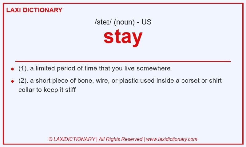 Definition stay in American English