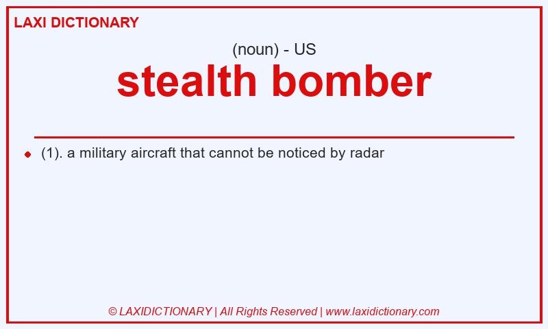 Definition stealth bomber in American English