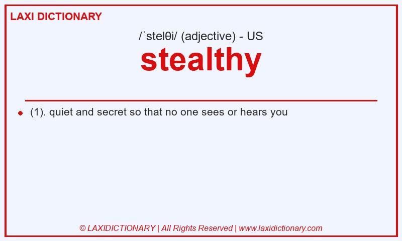 Definition stealthy in American English