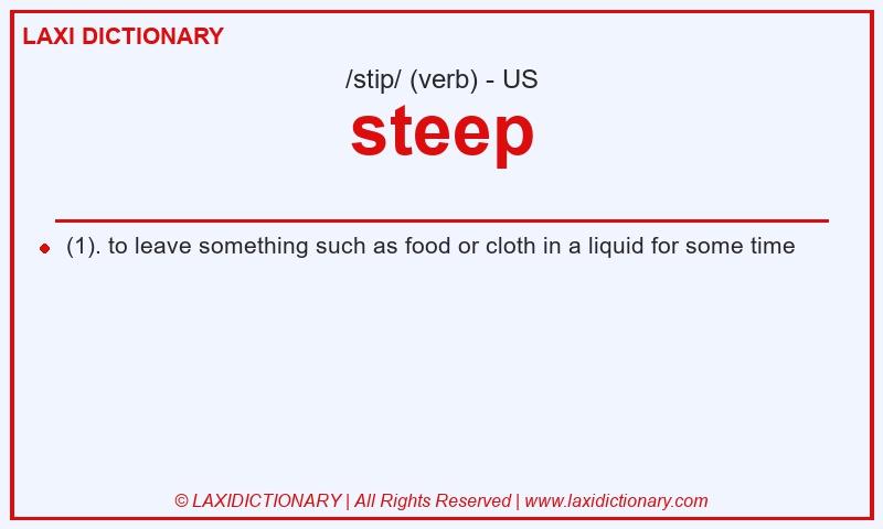 Definition steep in American English