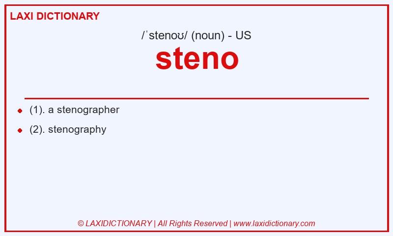 Definition steno in American English