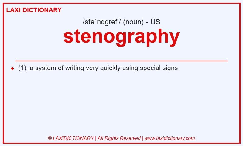 Definition stenography in American English
