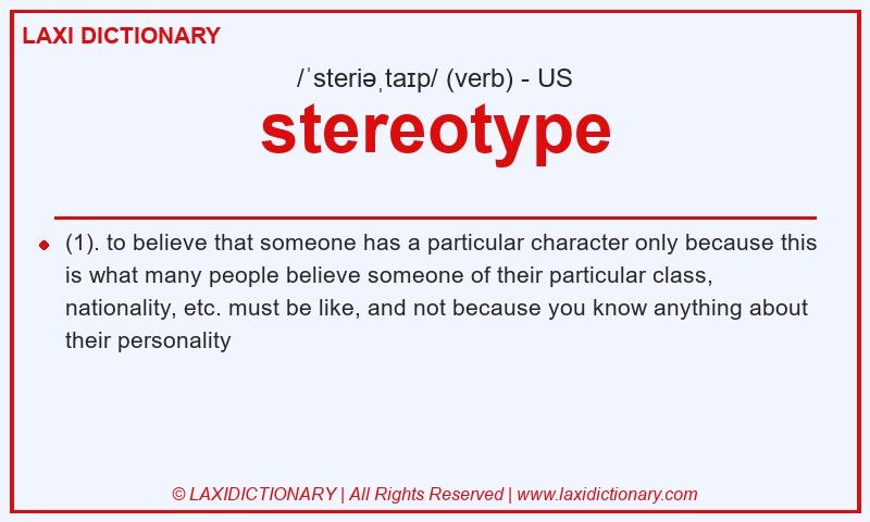 Definition stereotype in American English