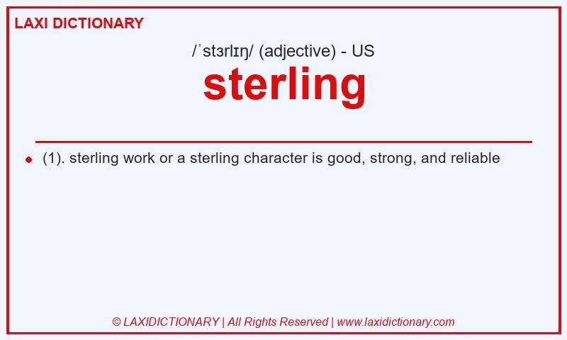 Definition sterling in American English