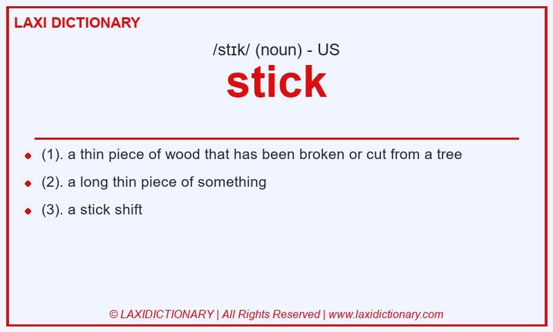Definition stick in American English