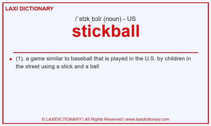 Definition stickball in American English