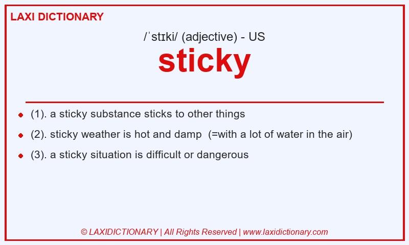 Definition sticky in American English