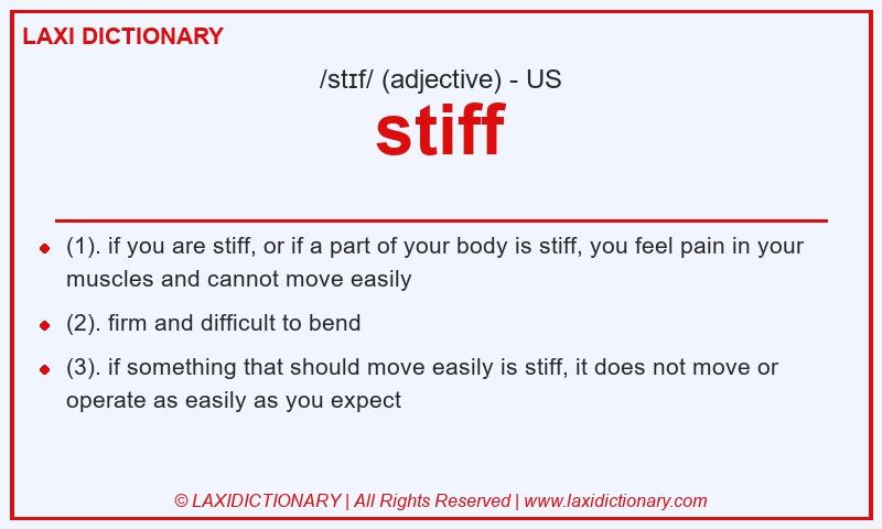 Definition stiff in American English
