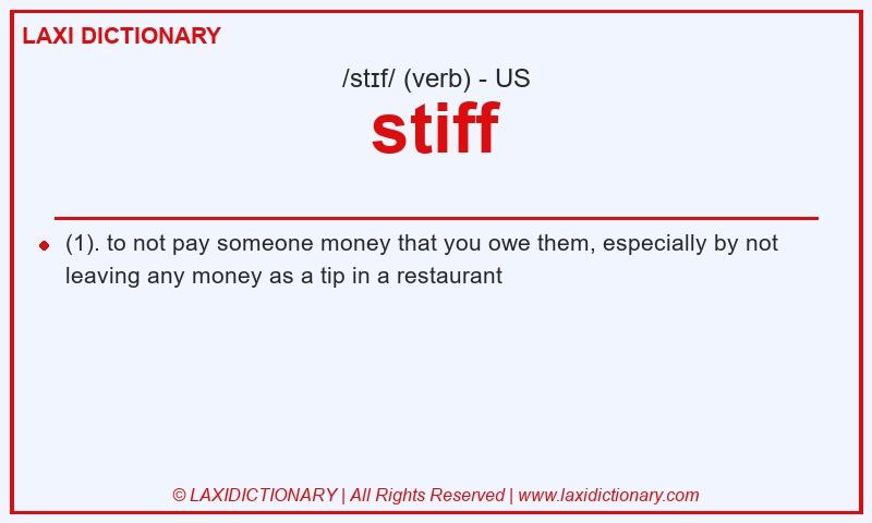 Definition stiff in American English