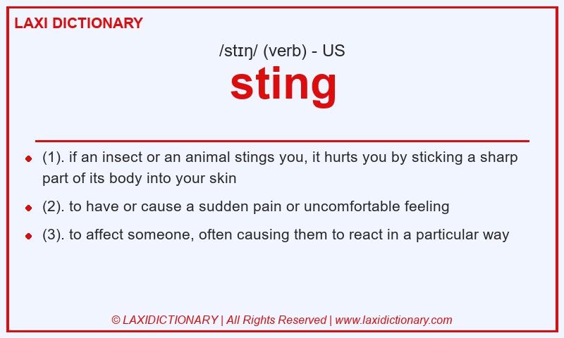 Definition sting in American English
