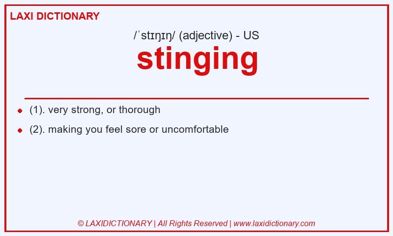 Definition stinging in American English
