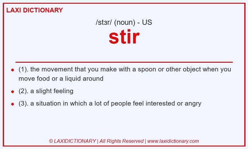 Definition stir in American English