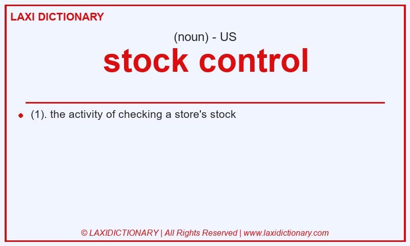 Definition stock control in American English