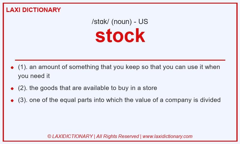 Definition stock in American English