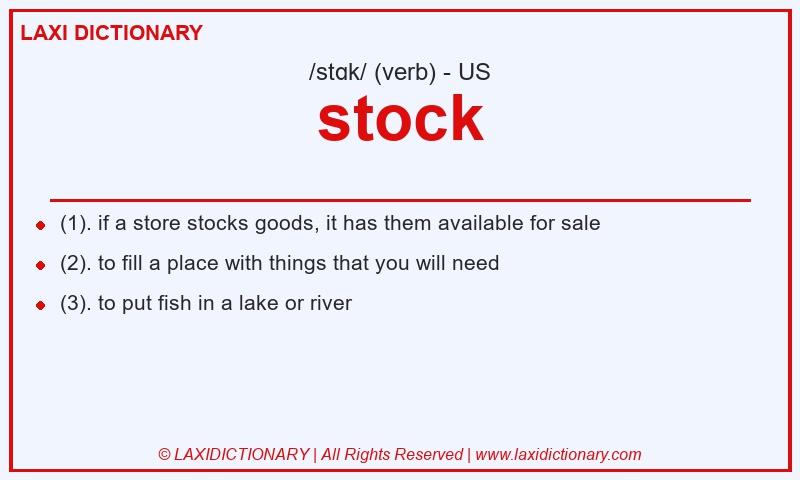 Definition stock in American English