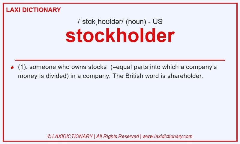 Definition stockholder in American English