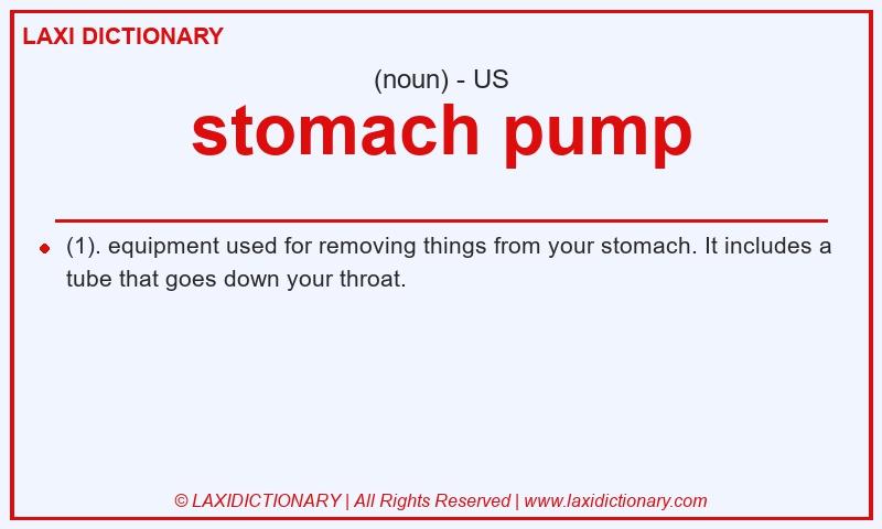 Definition stomach pump in American English