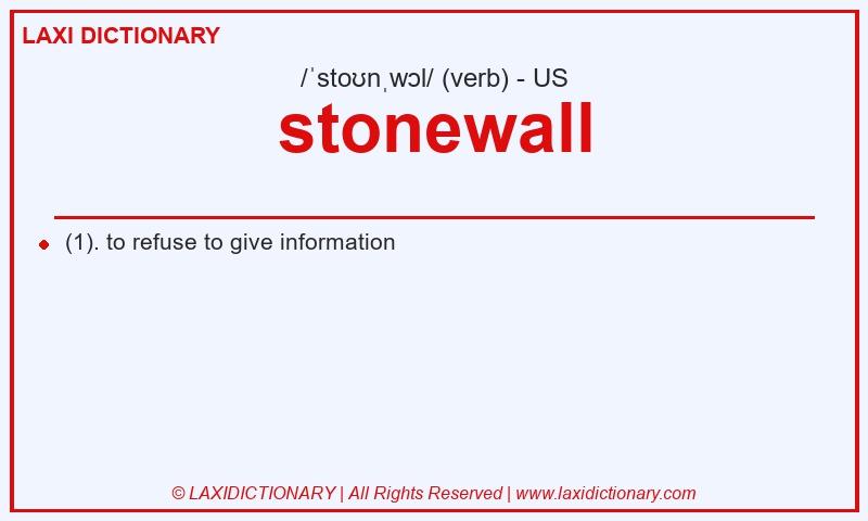 Definition stonewall in American English