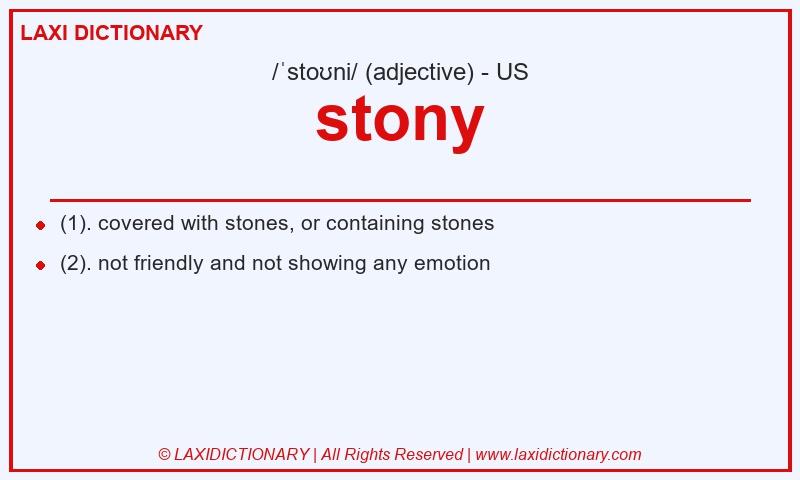 Definition stony in American English