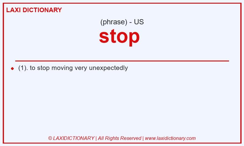 Definition stop  in American English